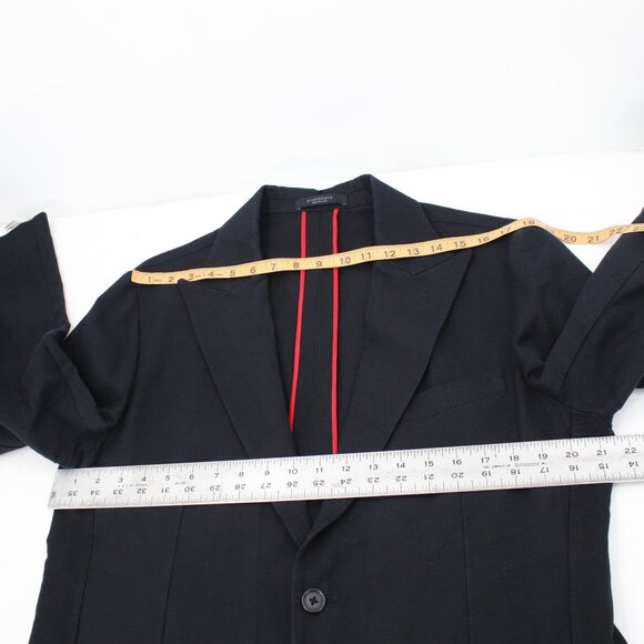 Studiosuits Sport Coat Men 42R Unstructured Linen Peak lapel Patch pockets black - Picture 10 of 13